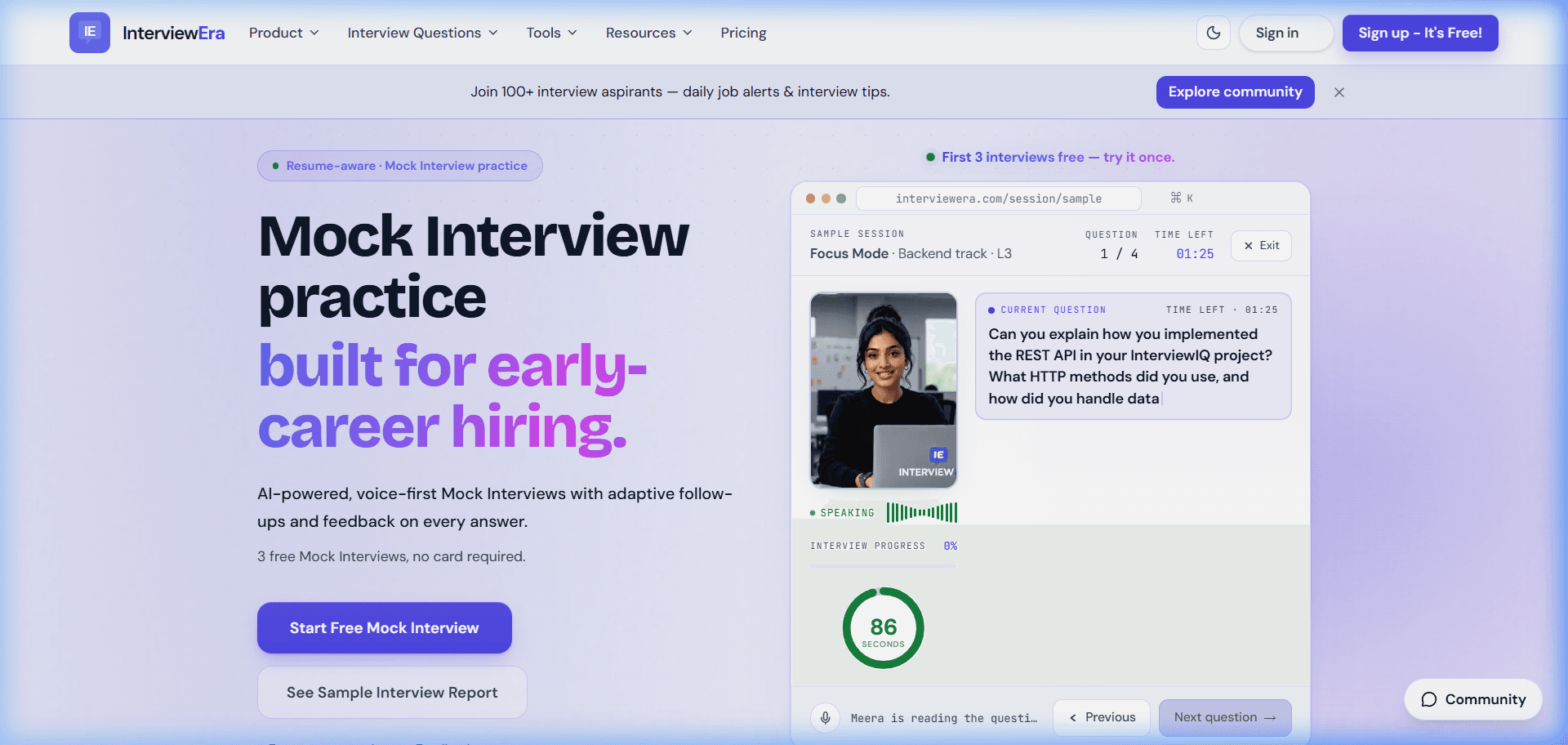InterviewEra AI Interview Platform Preview
