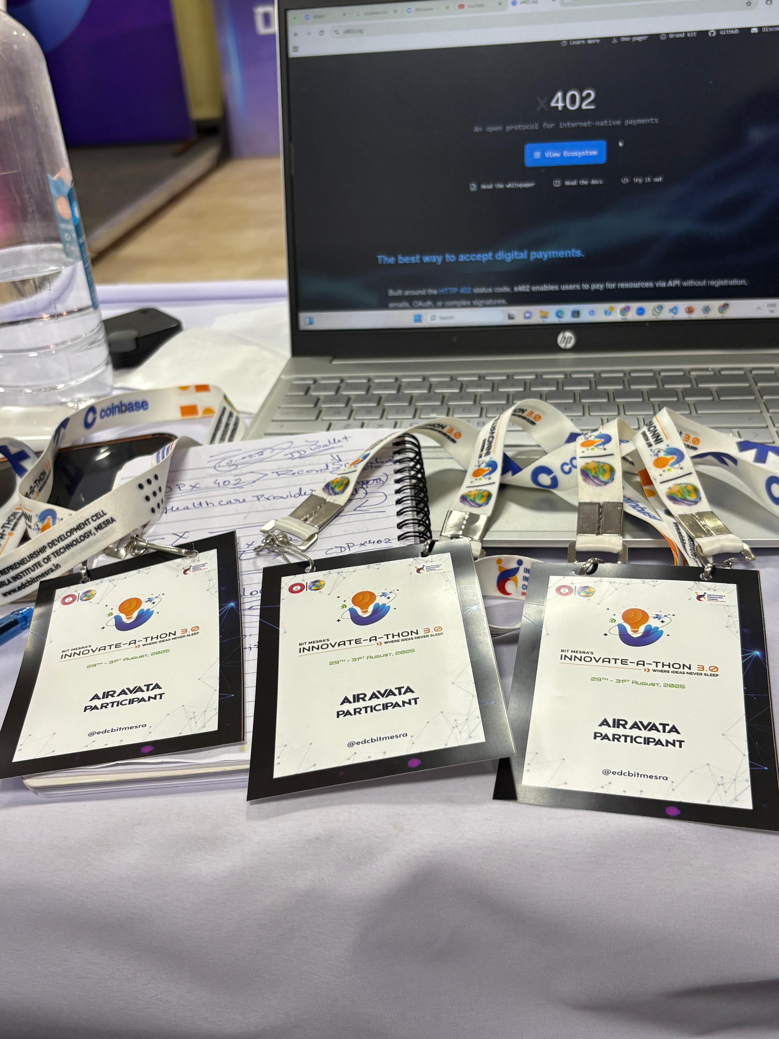 Innovate-A-Thon 3.0 participant badges — Team Airavat
